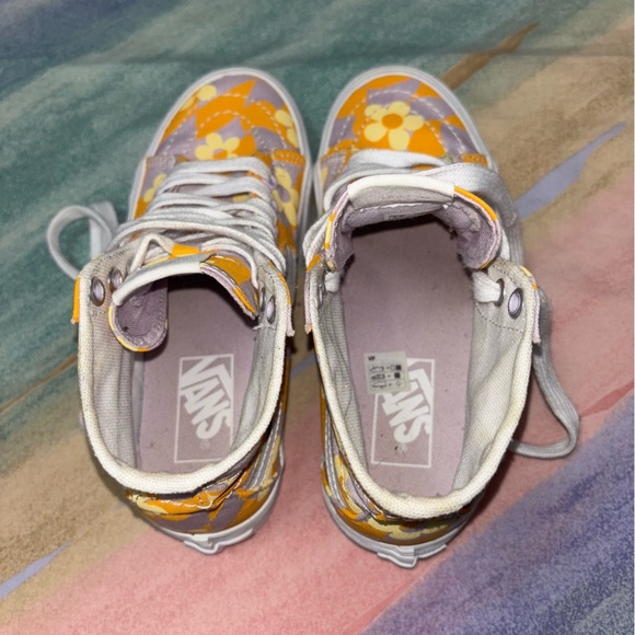 Vans SK8-Hi Tapered Stackform Shoes In Checkerboard Floral Orange size 5 - Picture 6 of 7